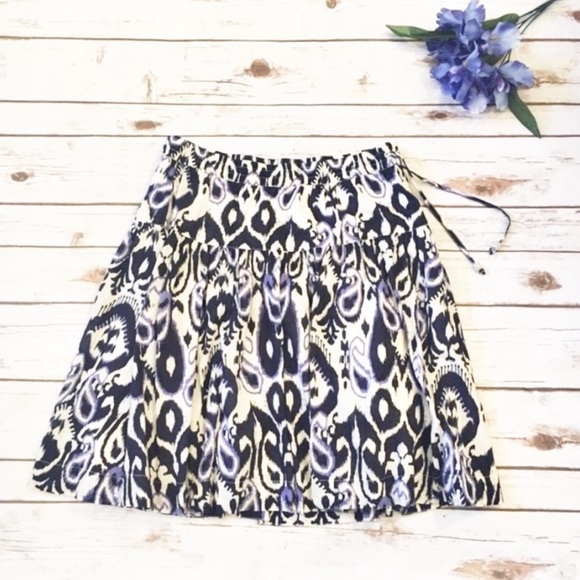 Tommy Hilfiger Blue Cotton drawstring Pockets A-line skirt Size Small - Picture 2 of 6